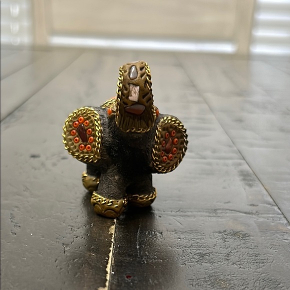 Decorative Elephant Figurine with Gold Accents. Small - Picture 2 of 7